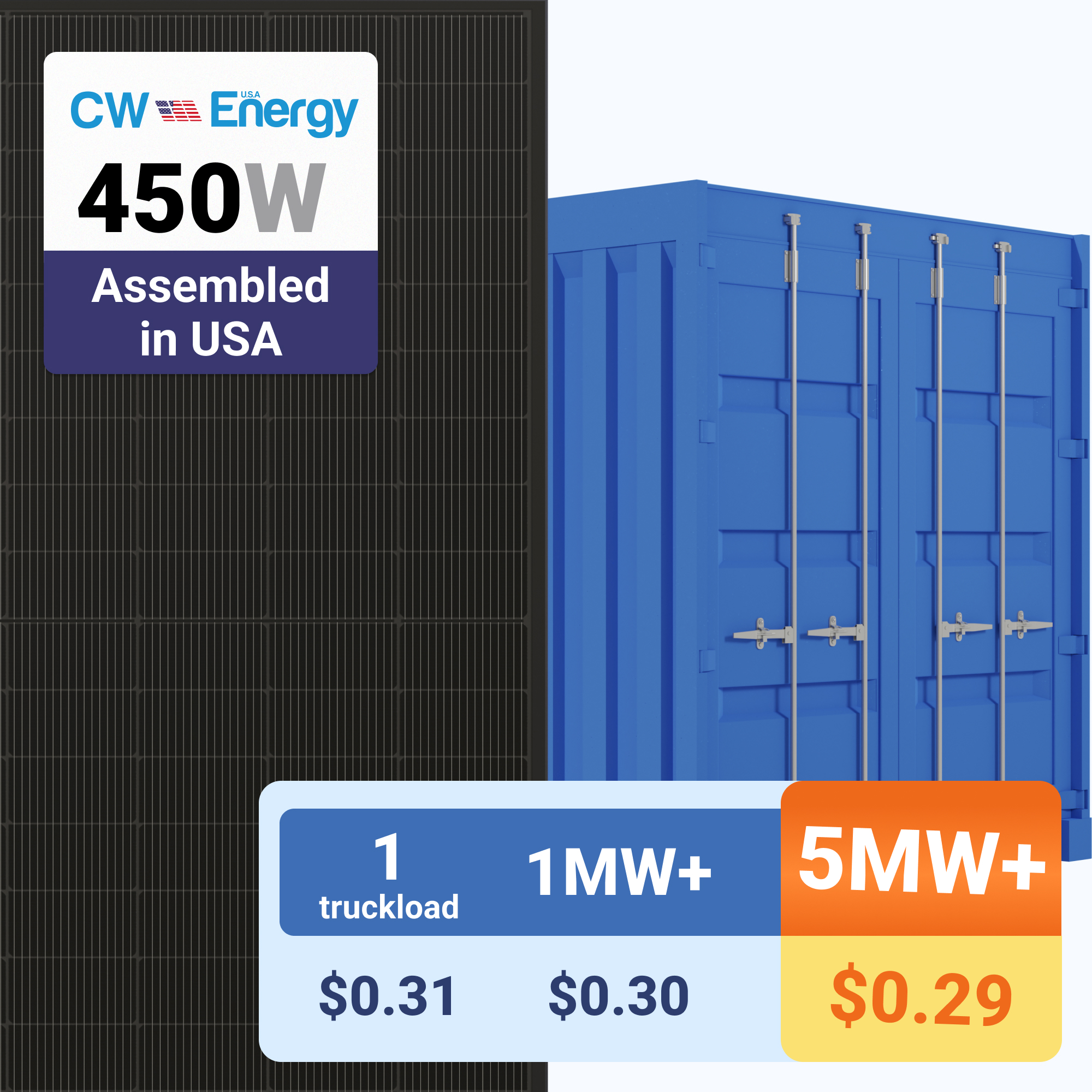 CW Energy 450W Solar Panel 108 Cell All-Black product image