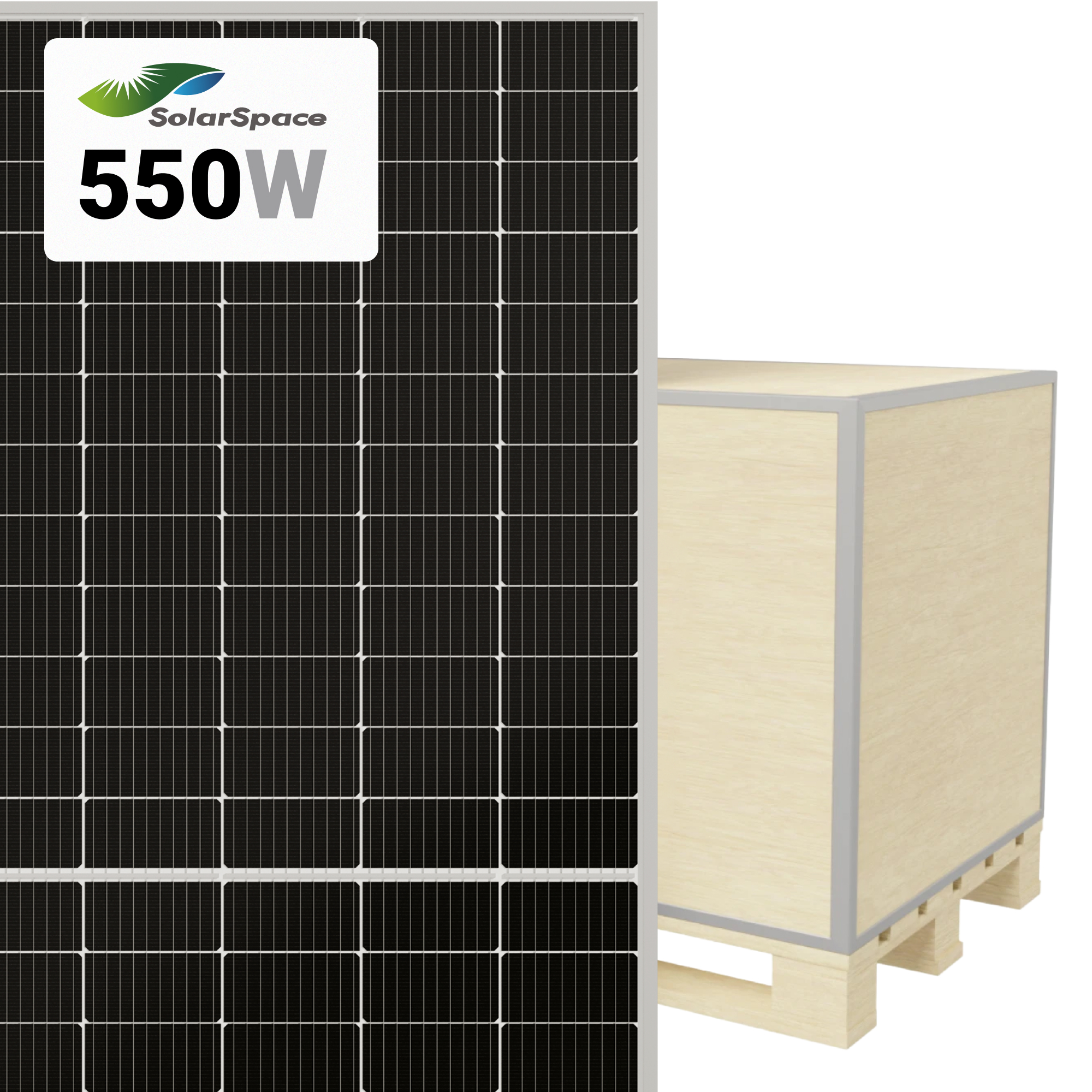 SolarSpace 550W Solar Panel 144 Cell PERC Bifacial product image