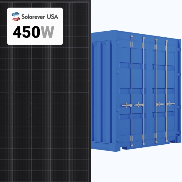 Solarever 450W Solar Panel 96 Cells Mono Perc Bifacial SE-182*105-450M-96-BD Commercial 900 panels per Container (Truckload)