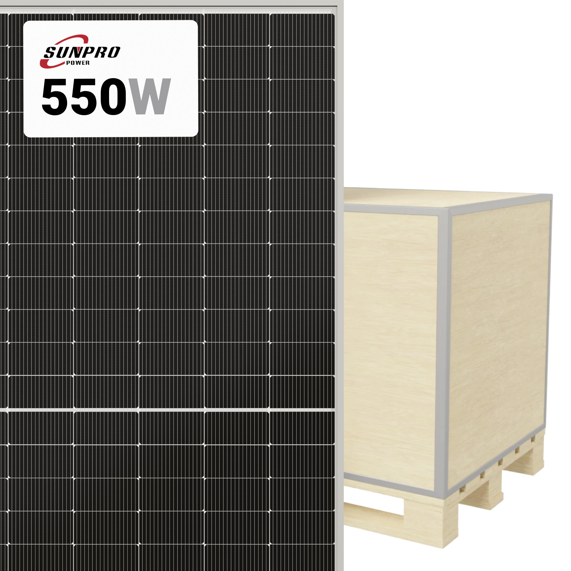 Sunpro Power 550W Solar Panel 144 Cell PERC Bifacial product image