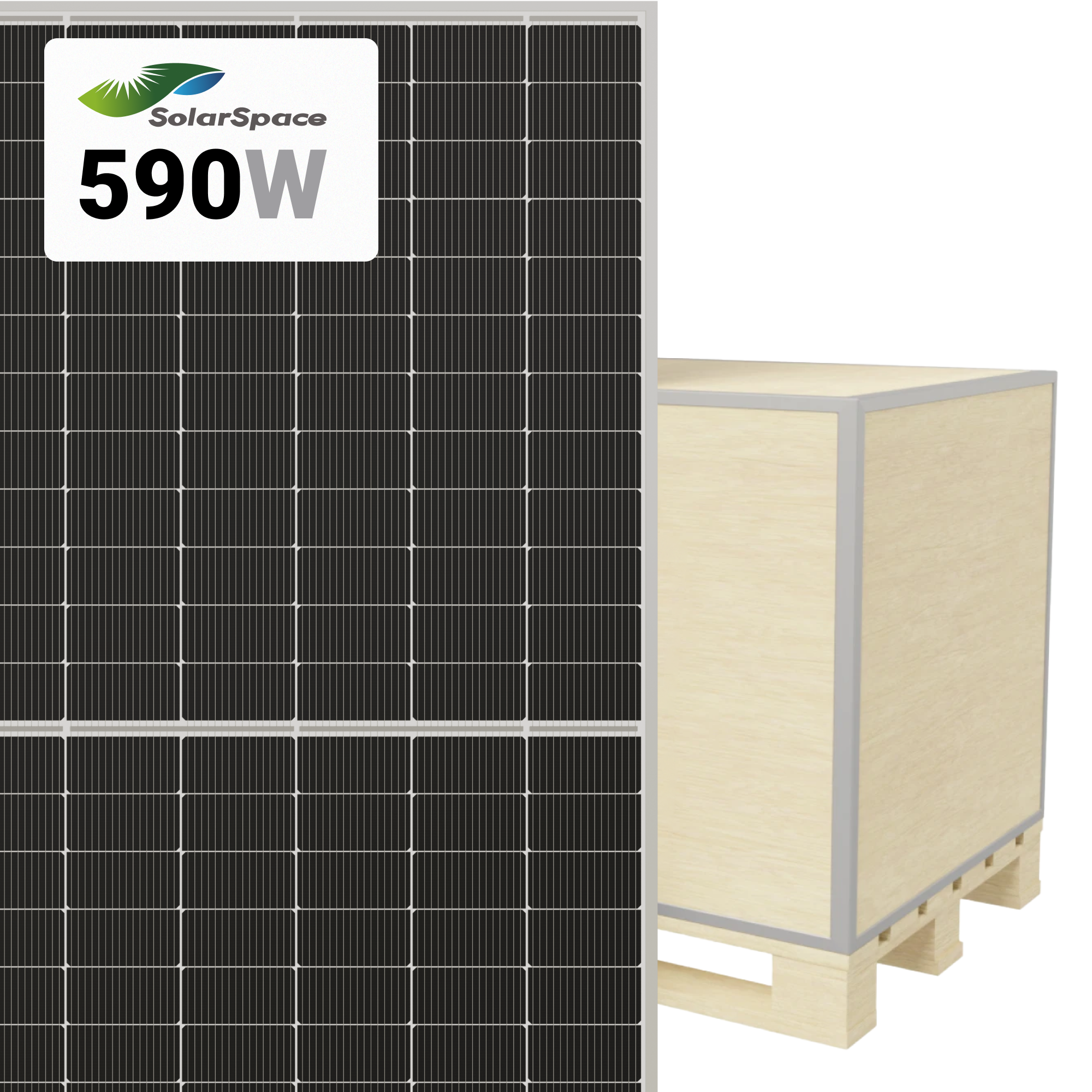 SolarSpace 590W Solar Panel 144 Cell N-Type TOPCon Bifacial product image